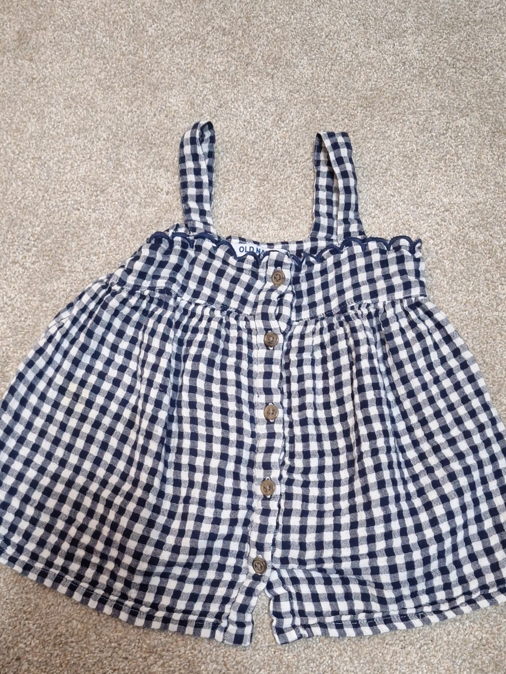 Old Navy Navy & White Gingham Tank Top for Kids